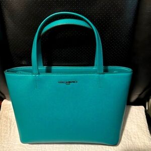 Karl Lagerfeld Teal Tote Purse - New